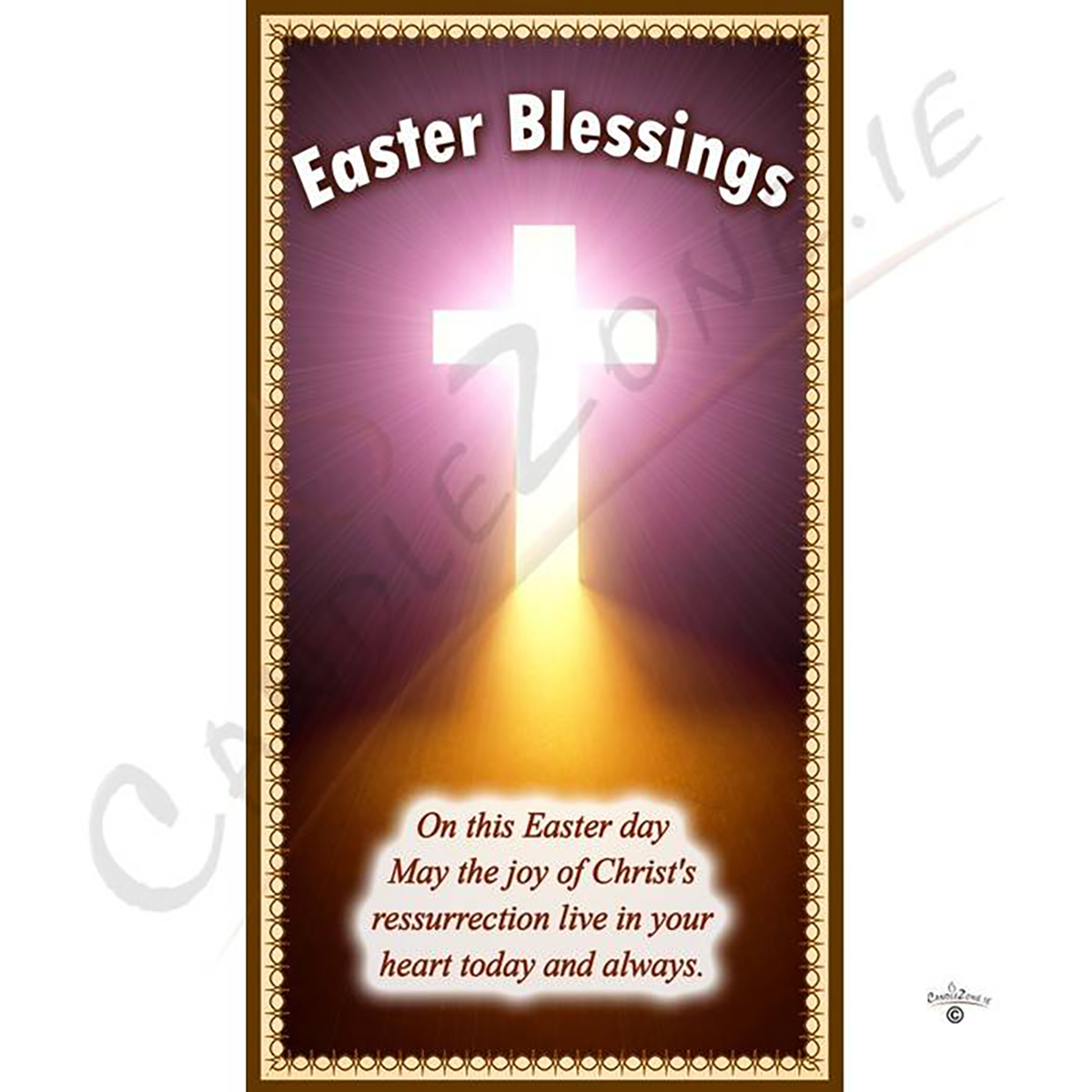 Personalatised Easter Gift Candle - Cross in Sunlight