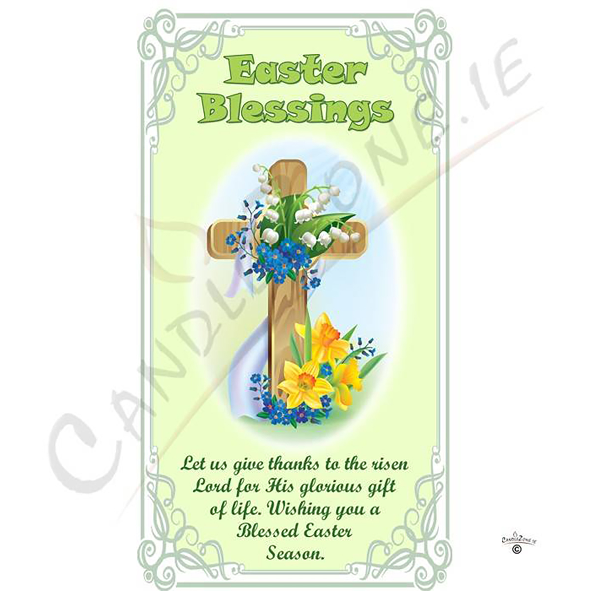 Personalatised Easter Gift Candle - Cross & Daffs