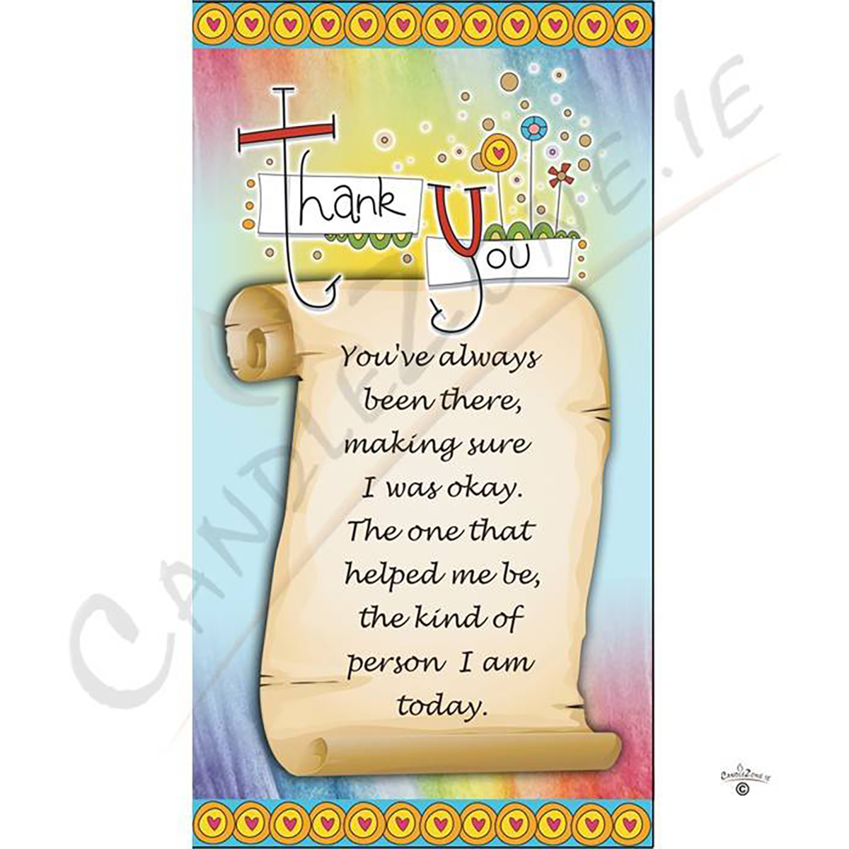 Customised Thank you Candle Gift - Message on Scroll