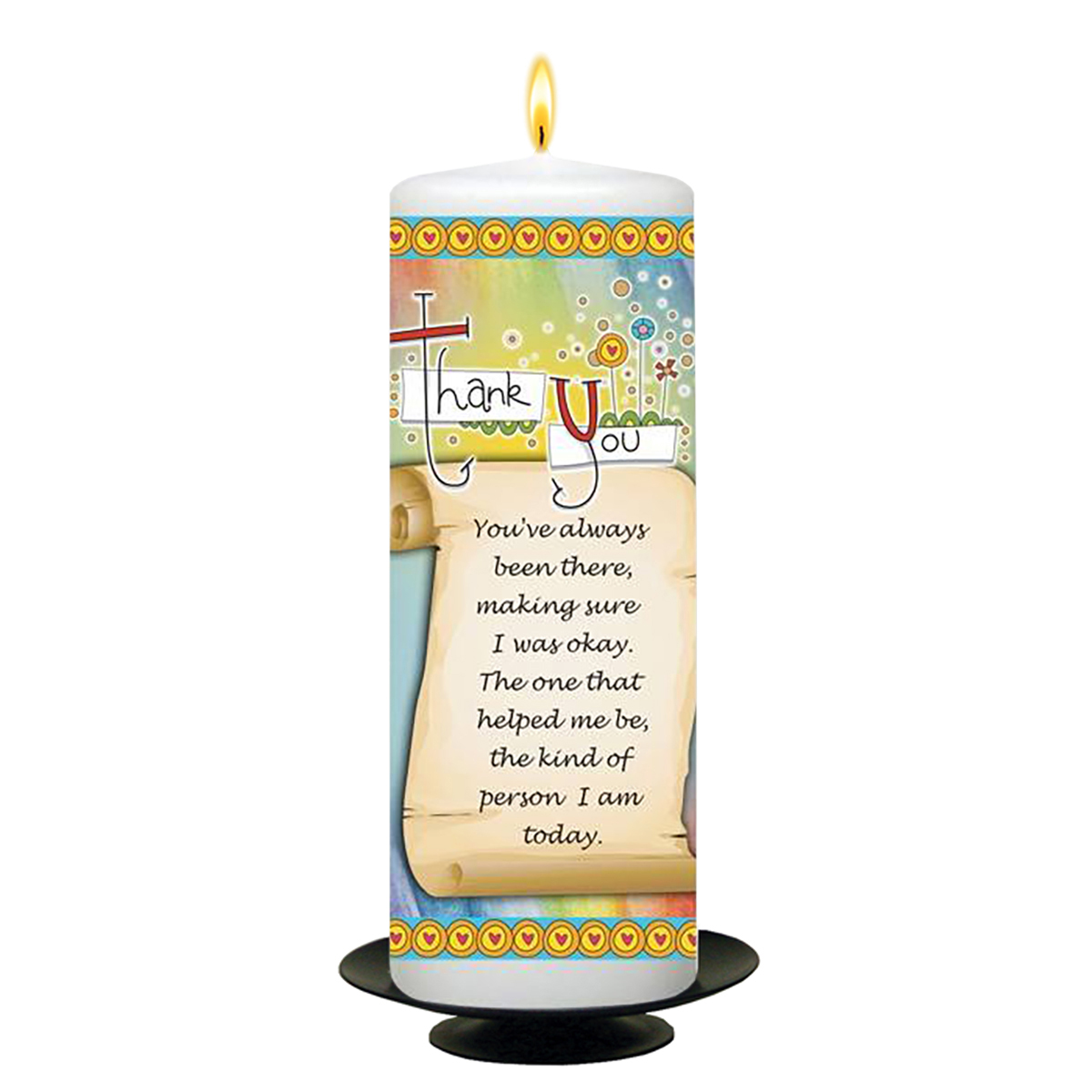 Customised Thank you Candle Gift - Message on Scroll