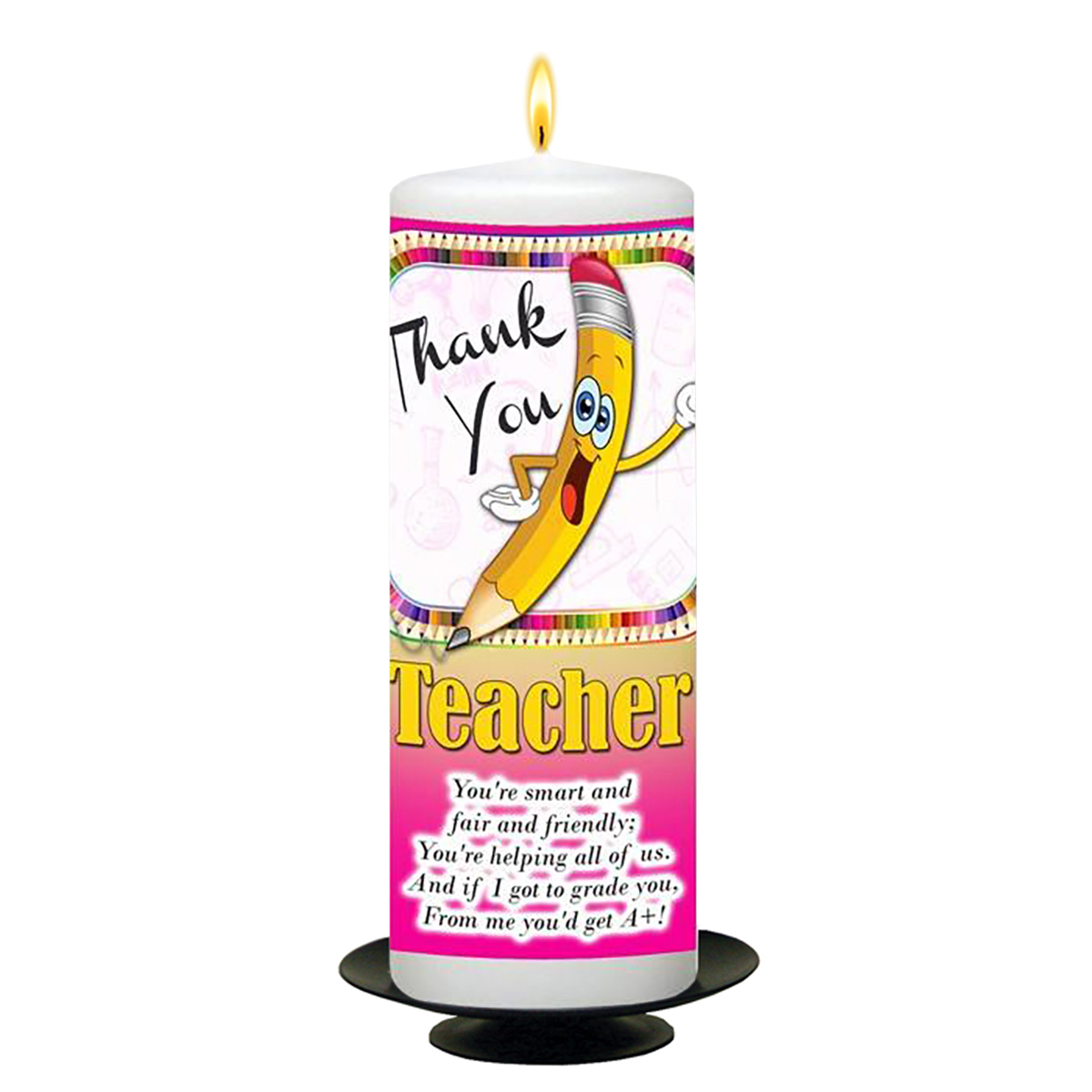Customised Thank You Teacher Candle Gift - Pencil