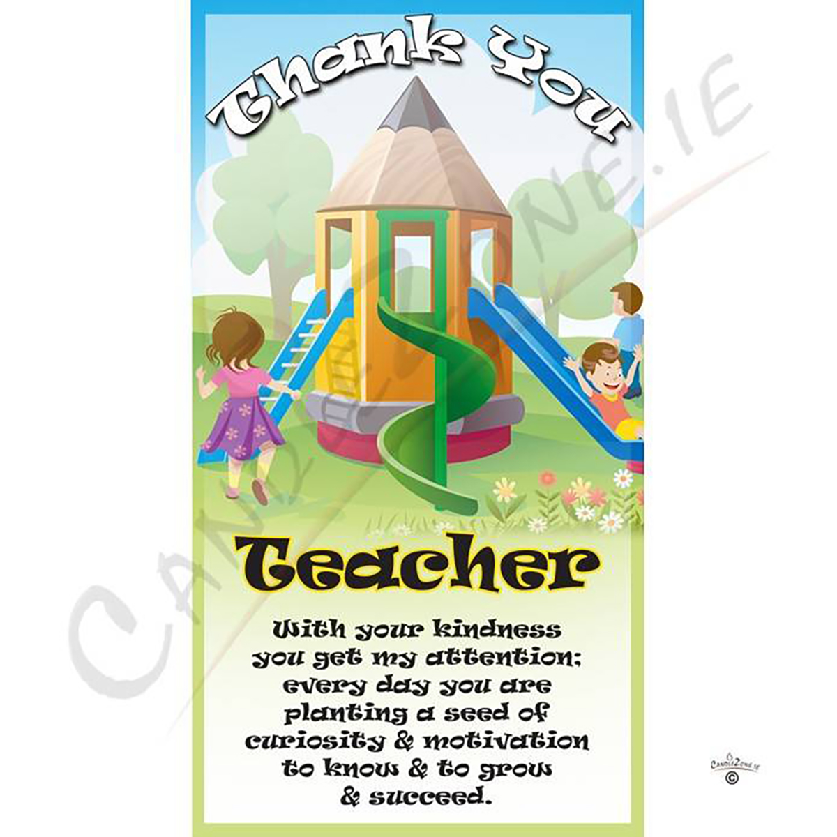 Customised Thank You Teacher Candle Gift - Pencil Playhouse