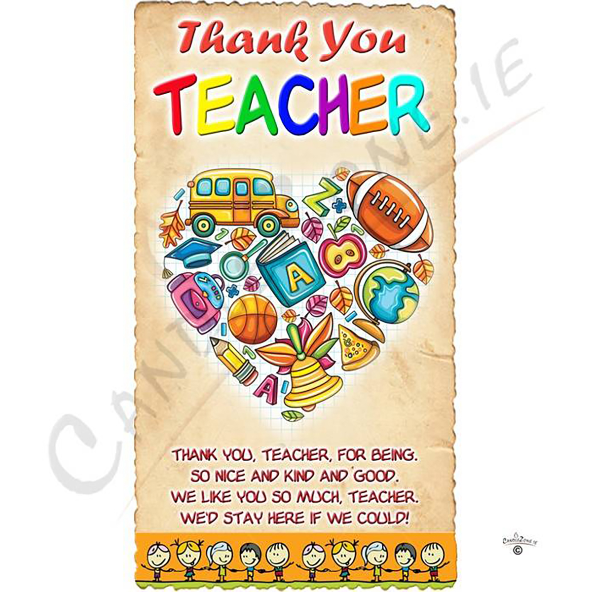 Customised Thank You Teacher Candle Gift - Heart of School