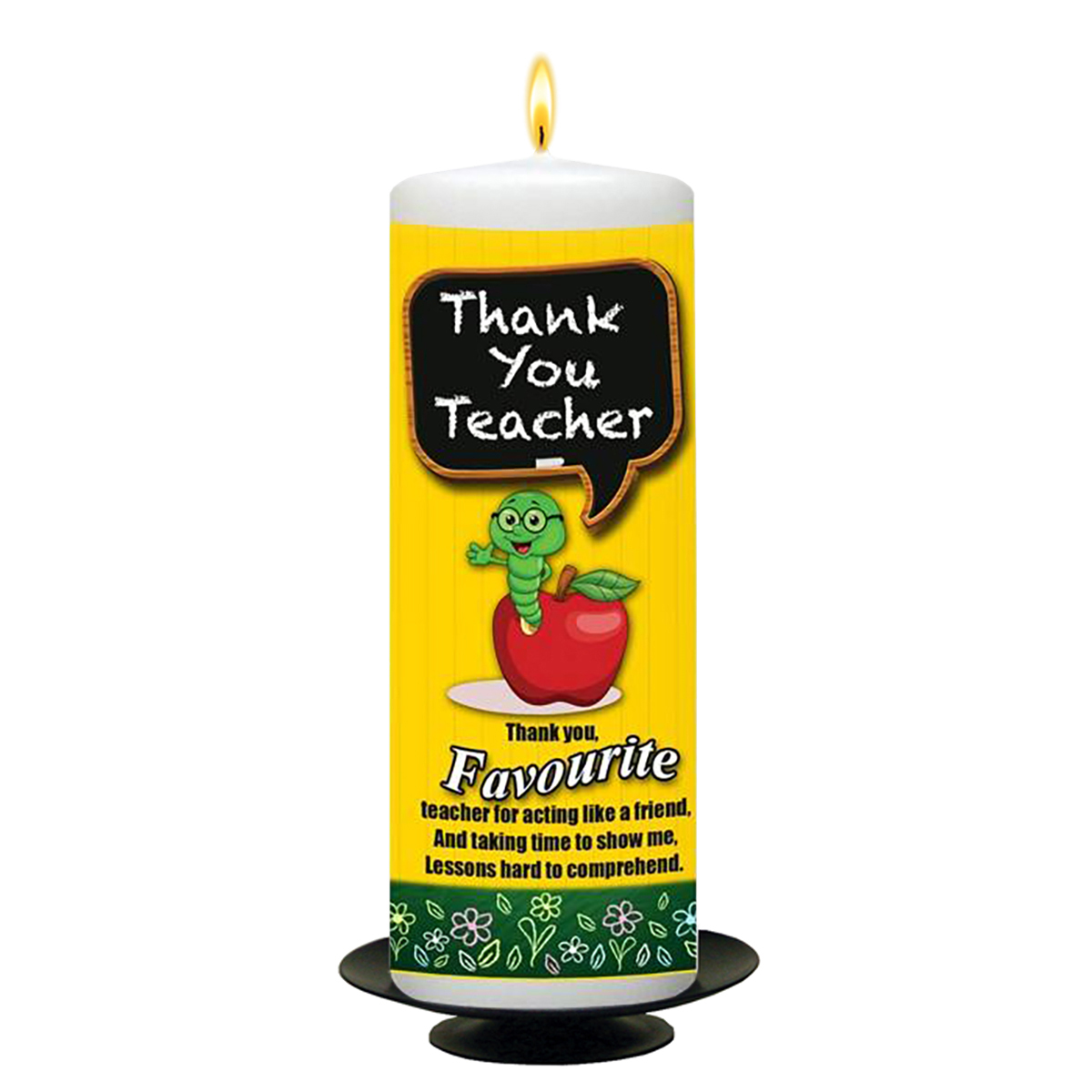 Customised Thank You Teacher Candle Gift - Favourite