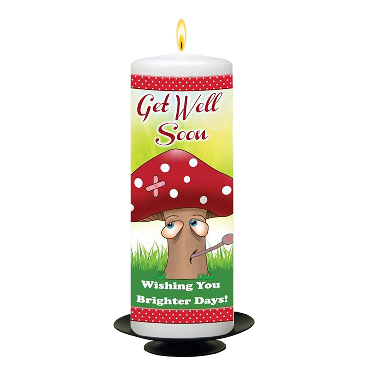 Customised Get Well Soon Candle Gift - Mushroom