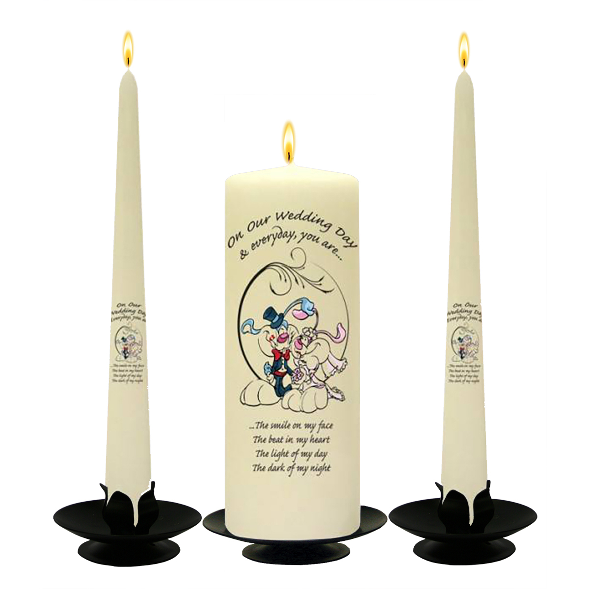 Customised Wedding Candles - Bunny Love