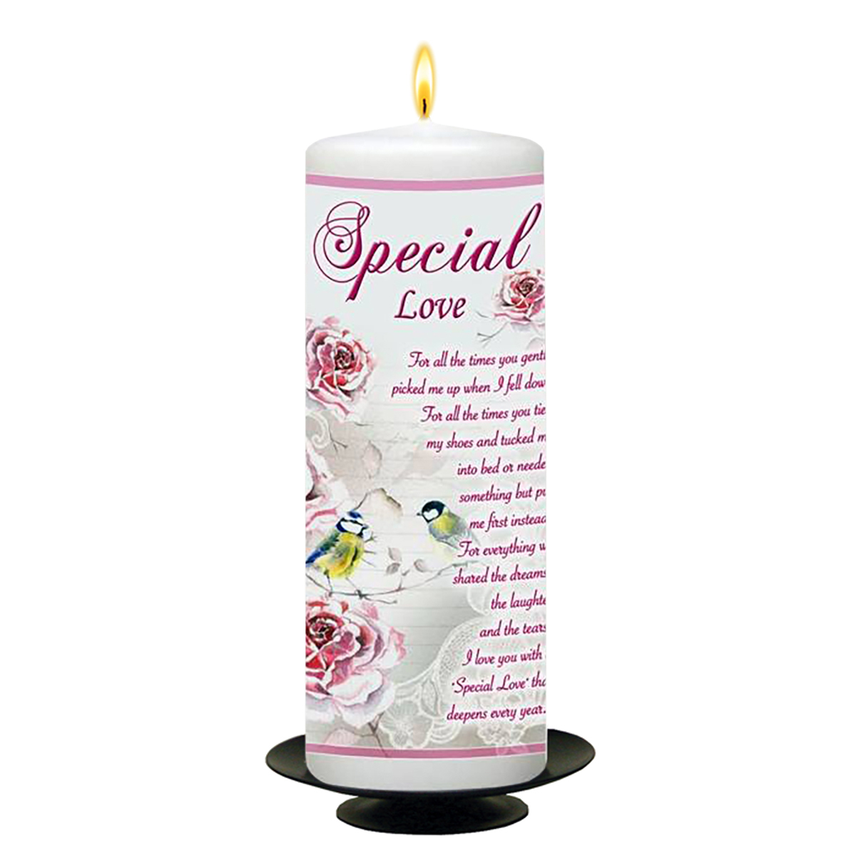 Personalsied Inspirational Candle Gift - Sayings Range Special Love