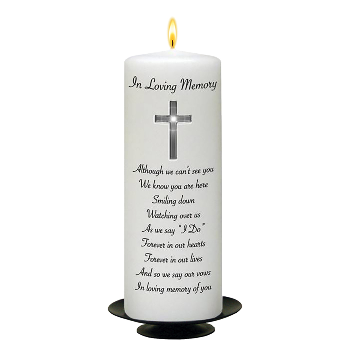 Customised Wedding Remembrance Candle - Entwined Silver Rings