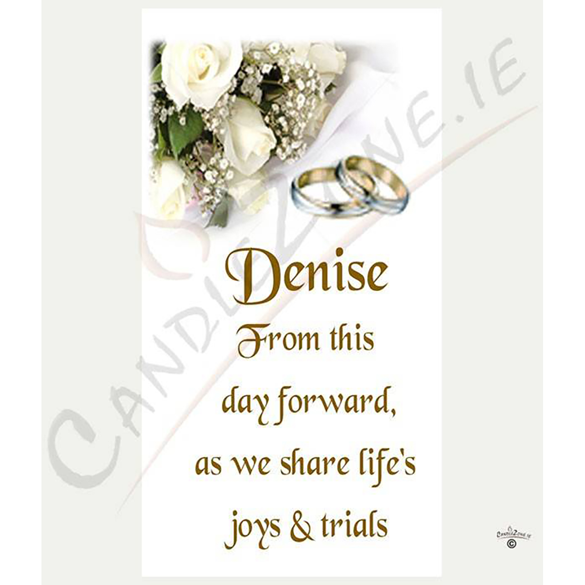 Customised Wedding Candles - White Rose Gold Set (1 x 9 inch & 2 x 6 inch Candles)