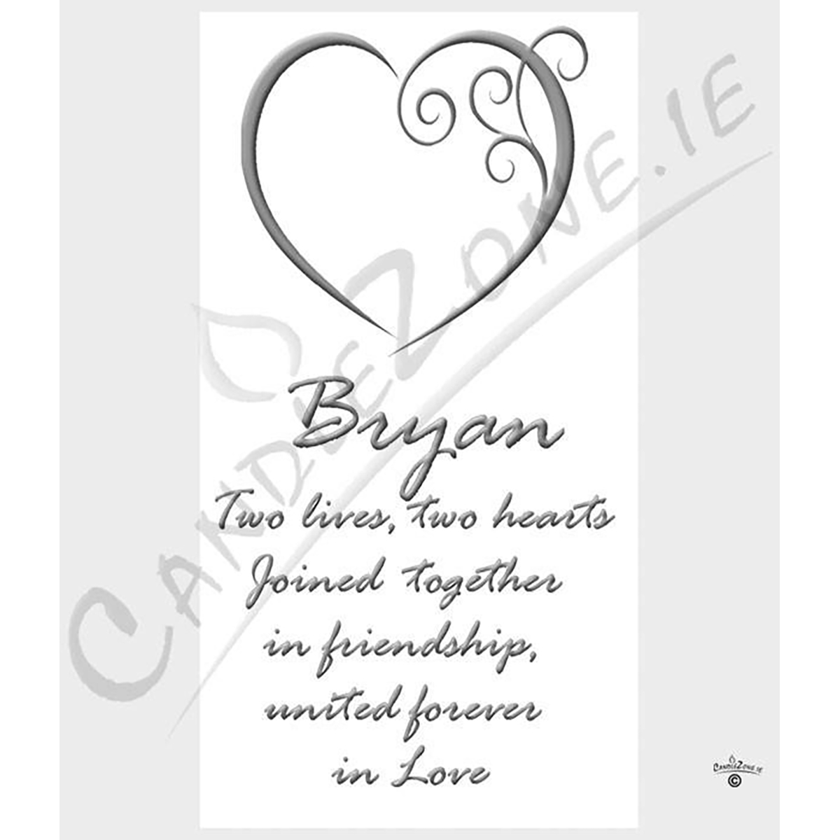 Customised Wedding Candles - Entwined Hearts Silver Set (1 x 9 inch & 2 x 6 inch Candles)