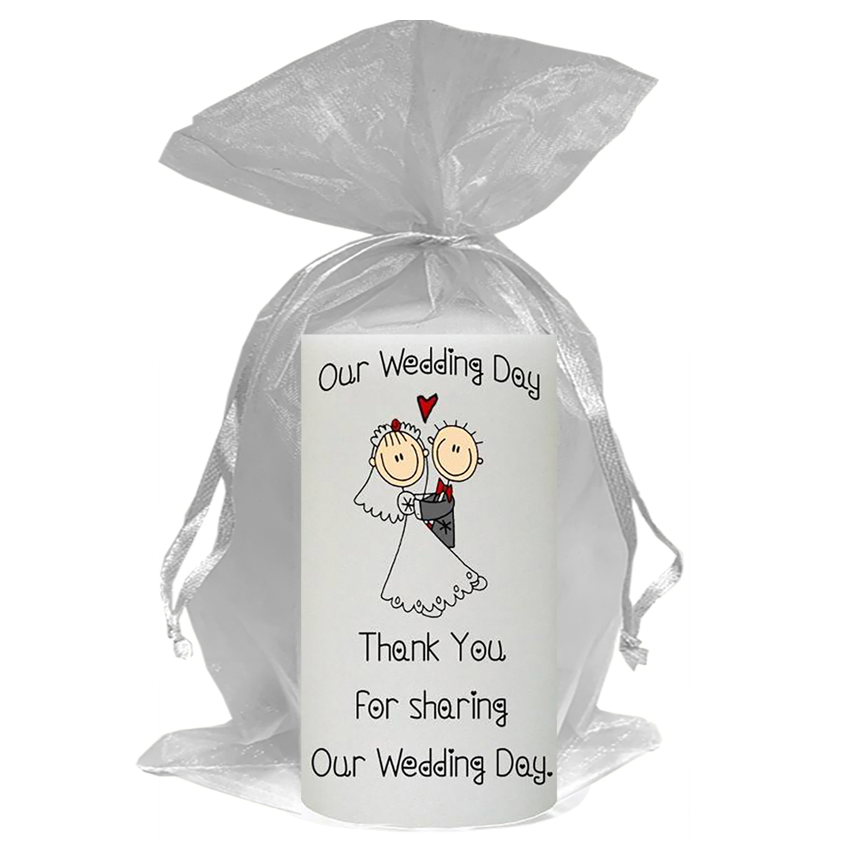 Customised Thank you Wedding Favour - Cartoon Love Silver