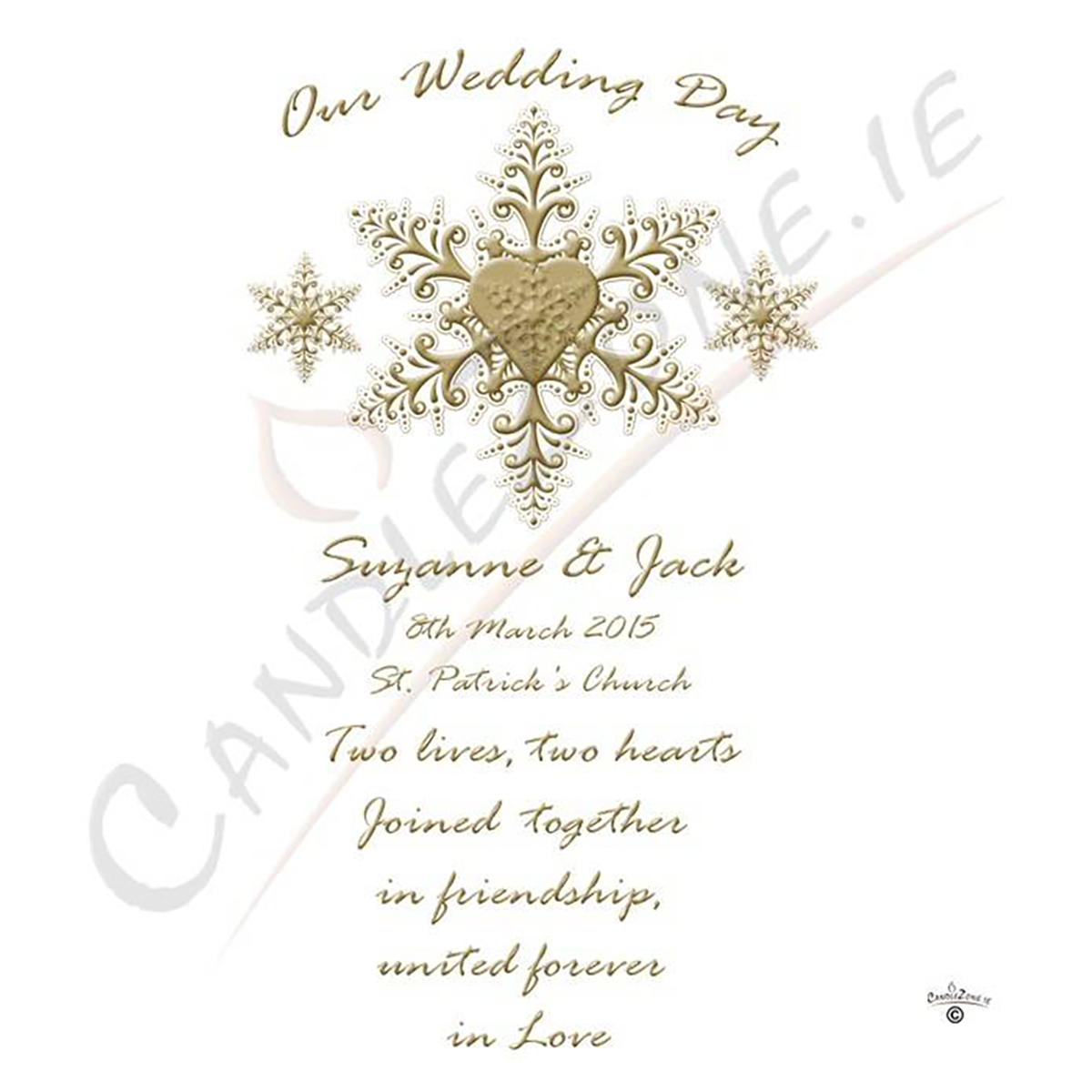 Customised Wedding Candles - Customised Wedding Candles - Stars & Hearts