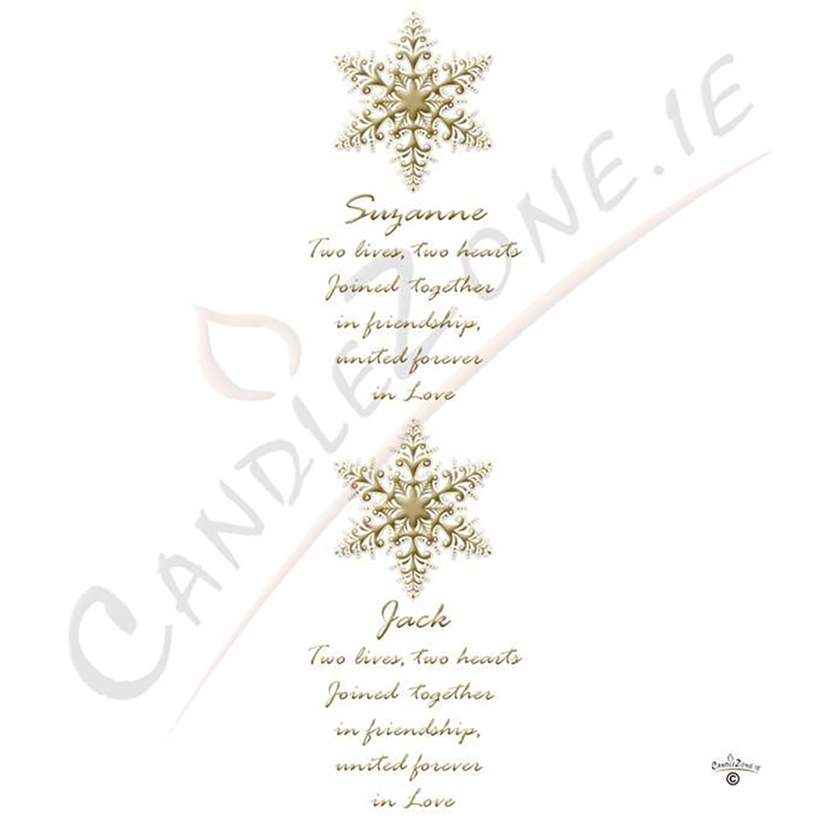 Customised Wedding Candles - Customised Wedding Candles - Stars & Hearts