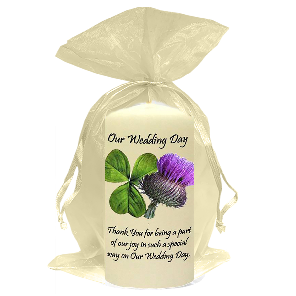Customised Thank you Wedding Favour - Shamrock & Thistle