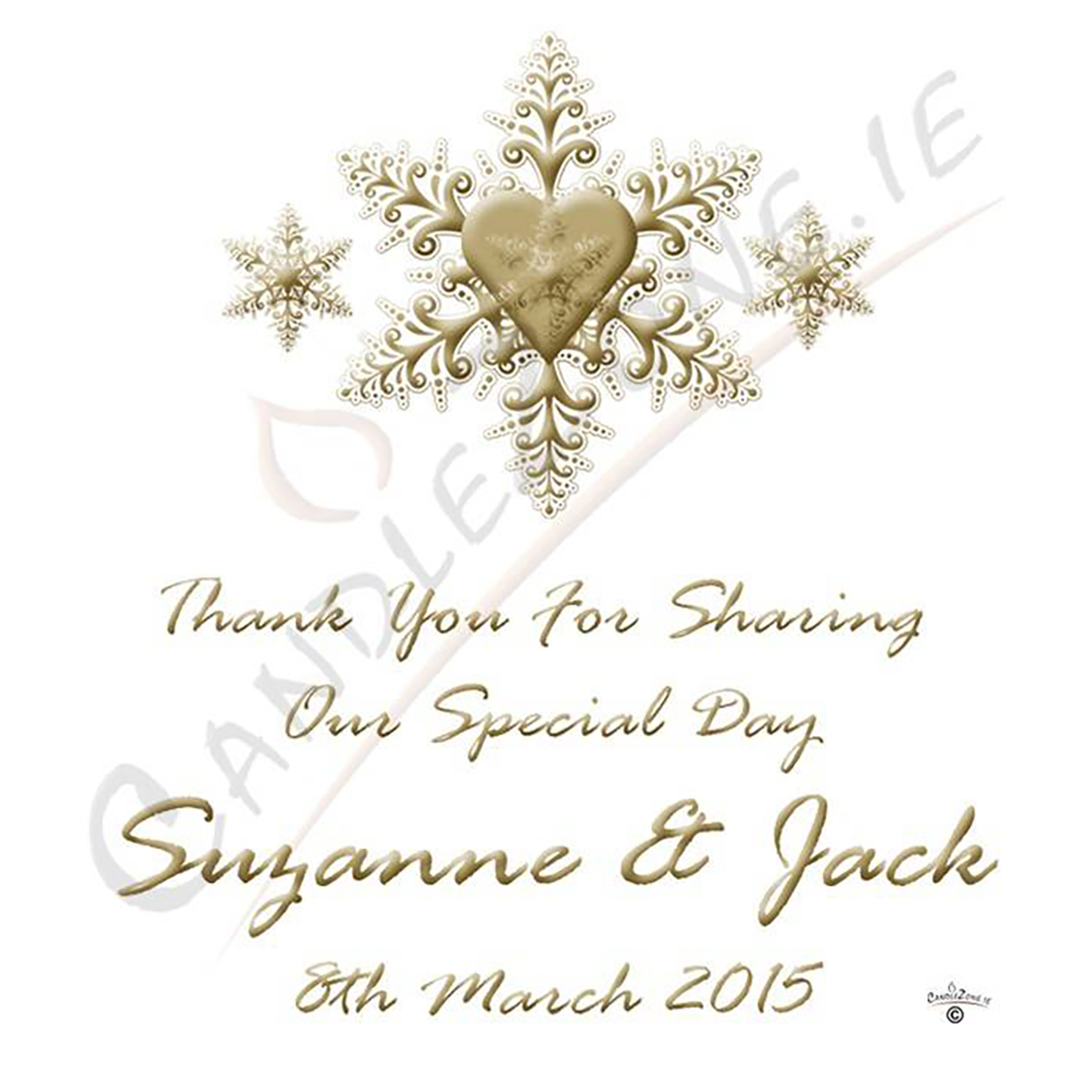 Customised Thank you Wedding Favour - Stars & hearts Gold