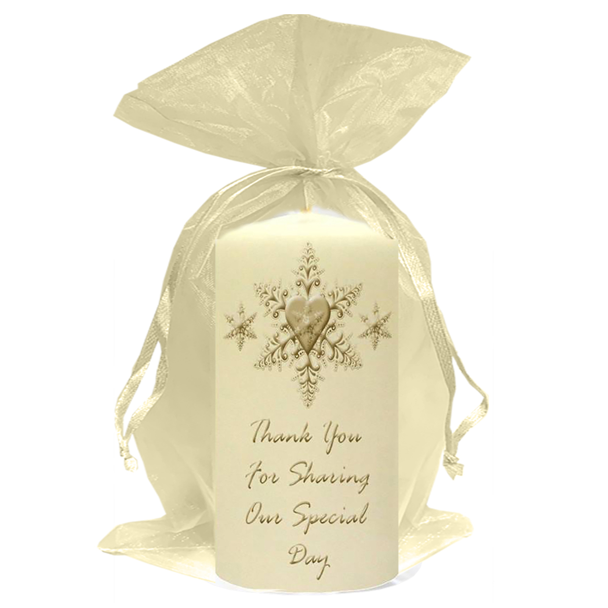 Customised Thank you Wedding Favour - Stars & hearts Gold