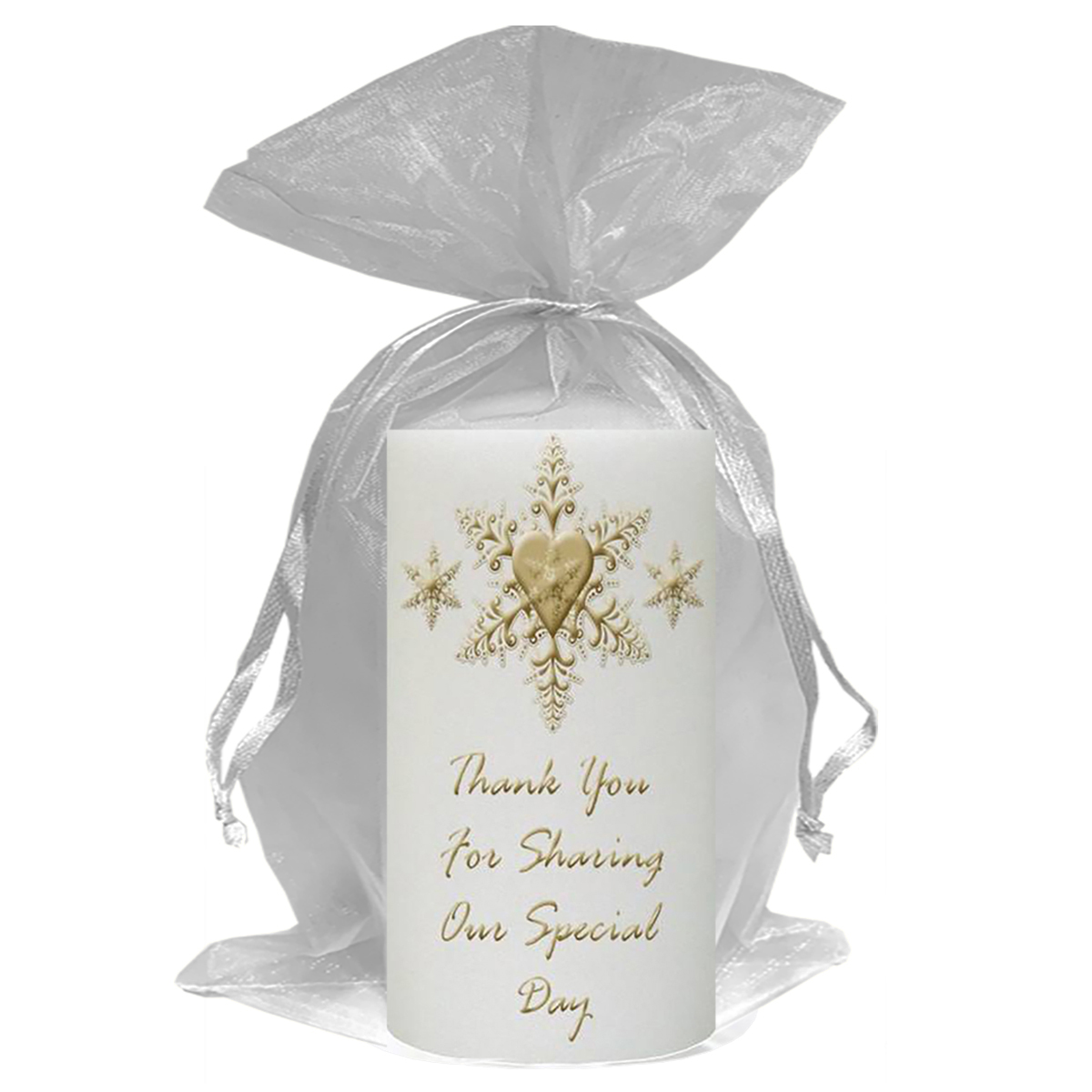Customised Thank you Wedding Favour - Stars & hearts Gold