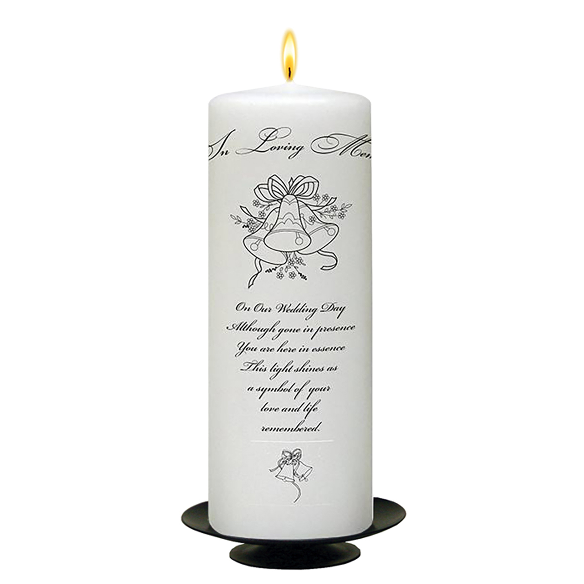 Customised Wedding Remembrance Candle - Wedding Bells Silver