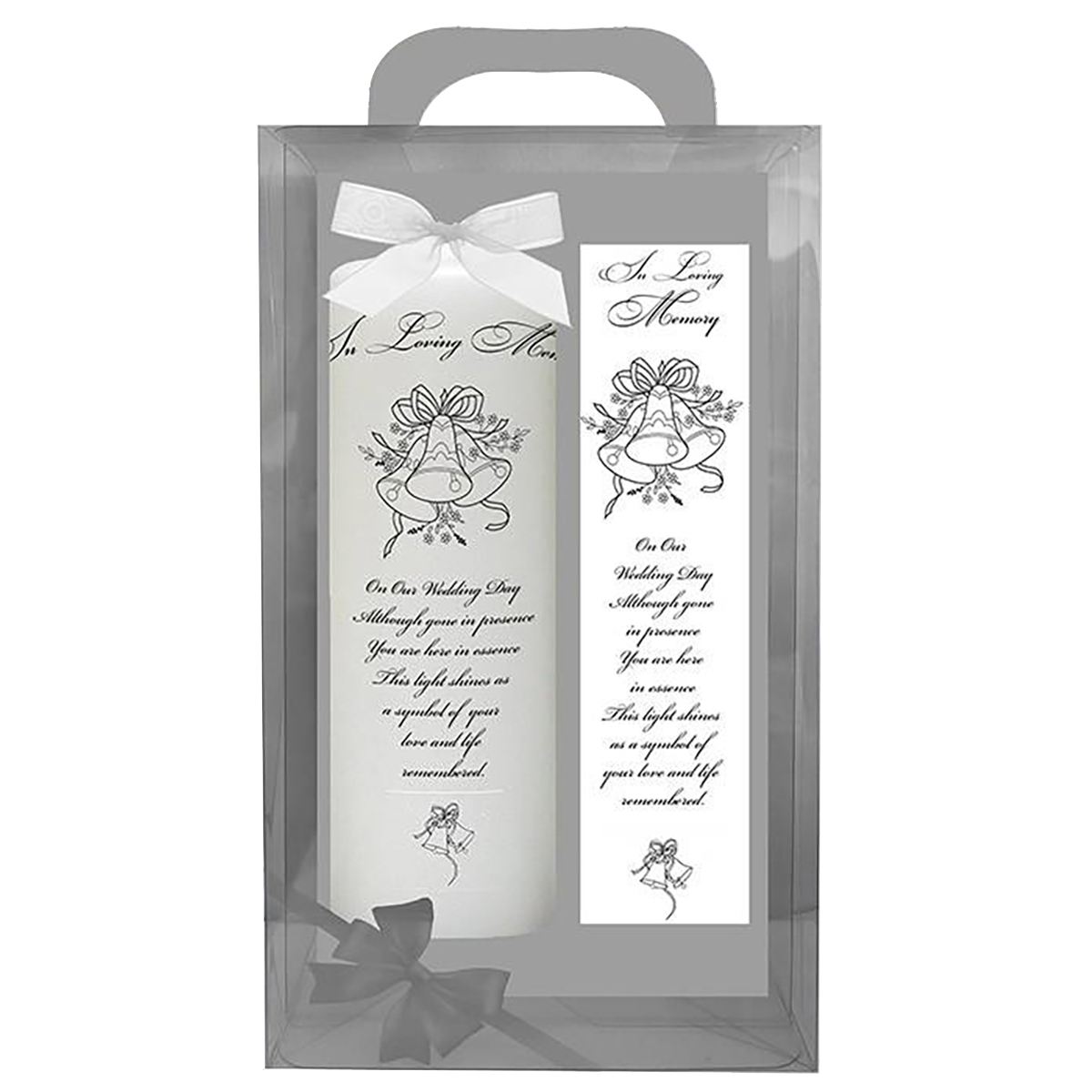 Customised Wedding Remembrance Candle - Wedding Bells Silver