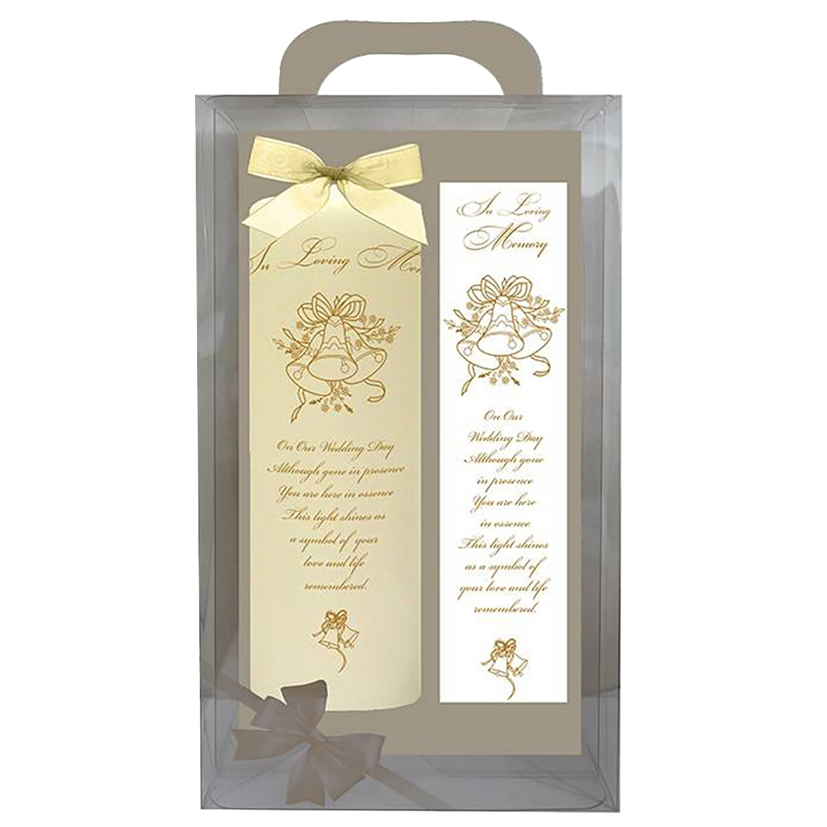 Customised Wedding Remembrance Candle - Wedding Bells Gold