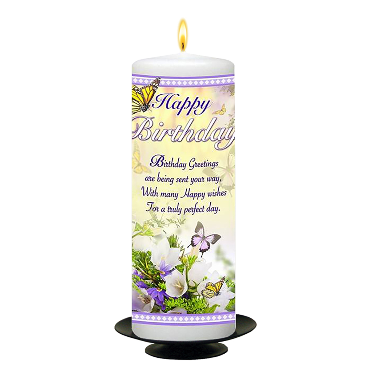 Customised Birthday Candle - Butterflies & Orchids