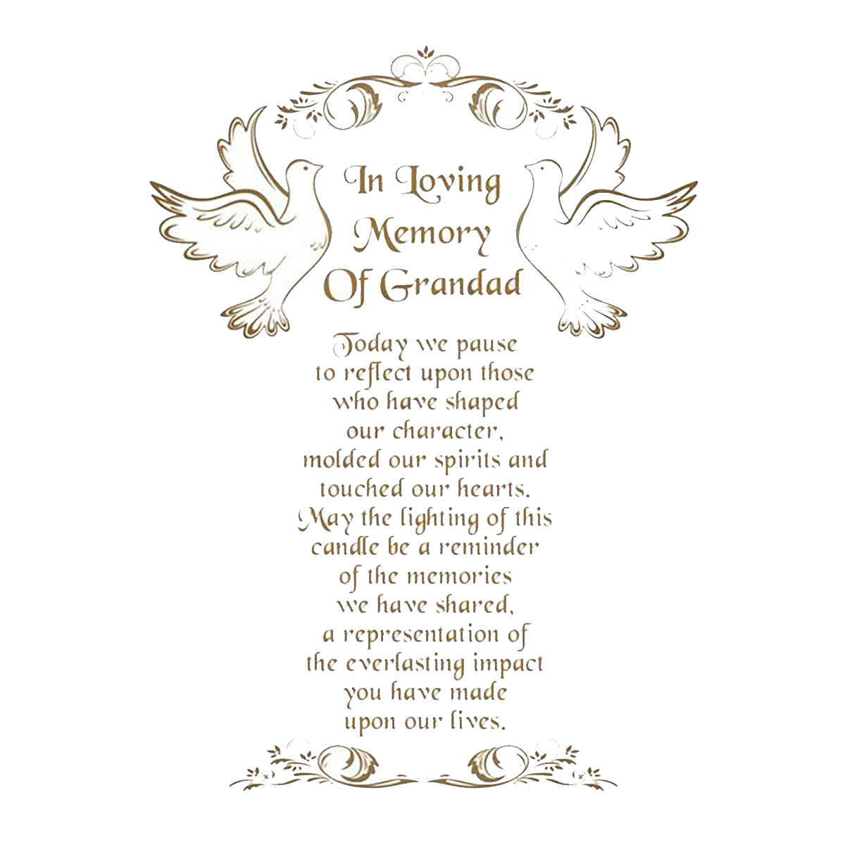 Customised Wedding Remembrance Candle - Doves