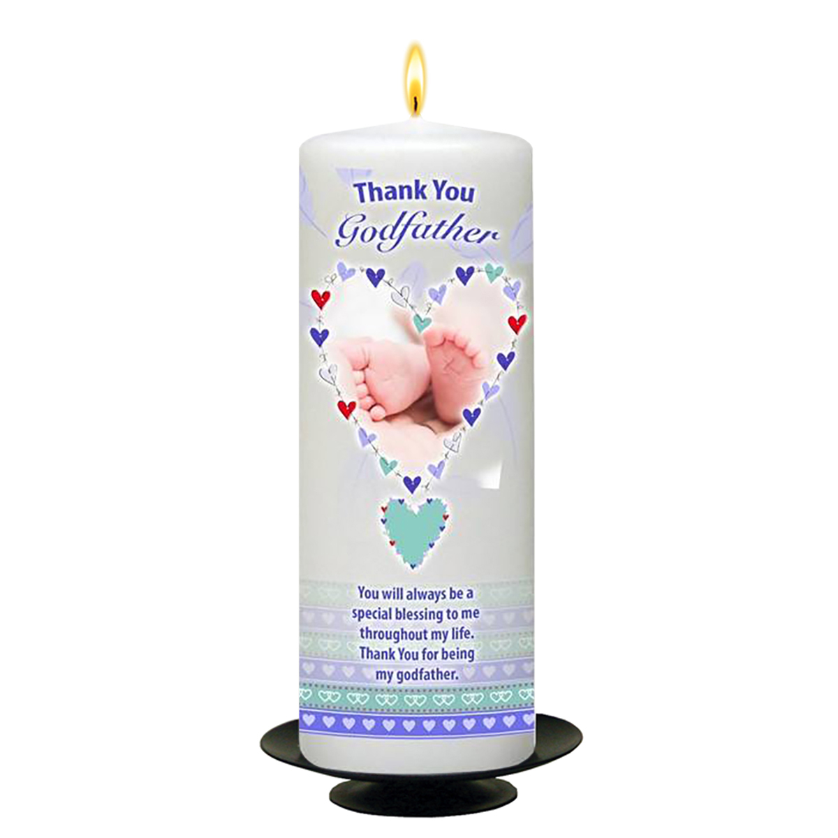 Customised Godfather Mug Gift - Feathered Heart Blue
