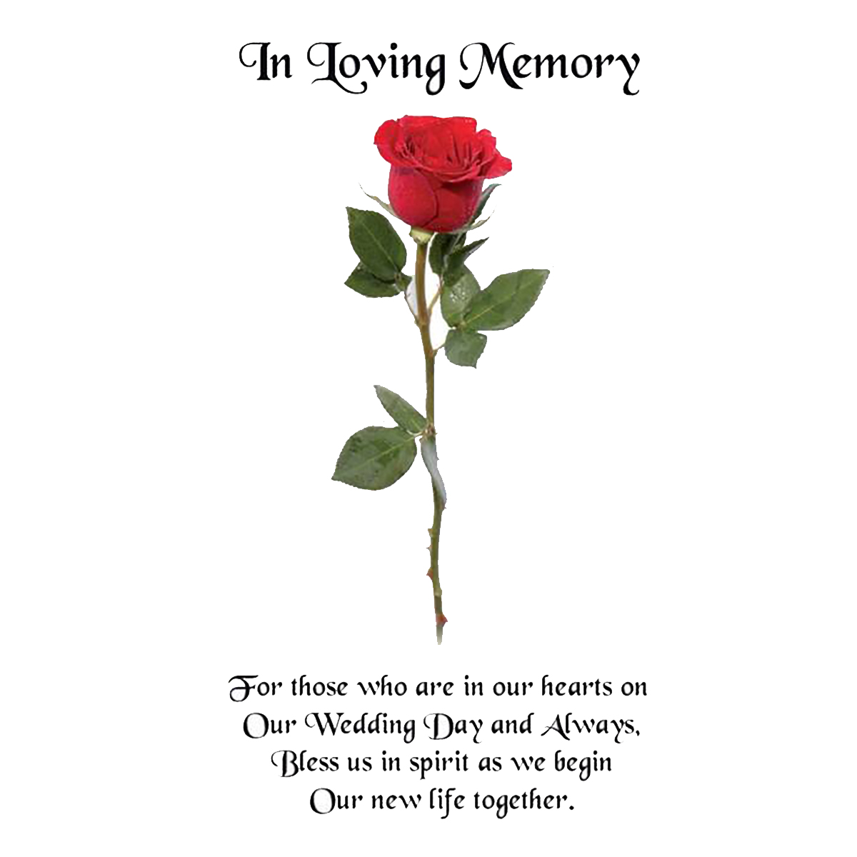 Customised Wedding Remembrance Candle - Wedding Single Rose