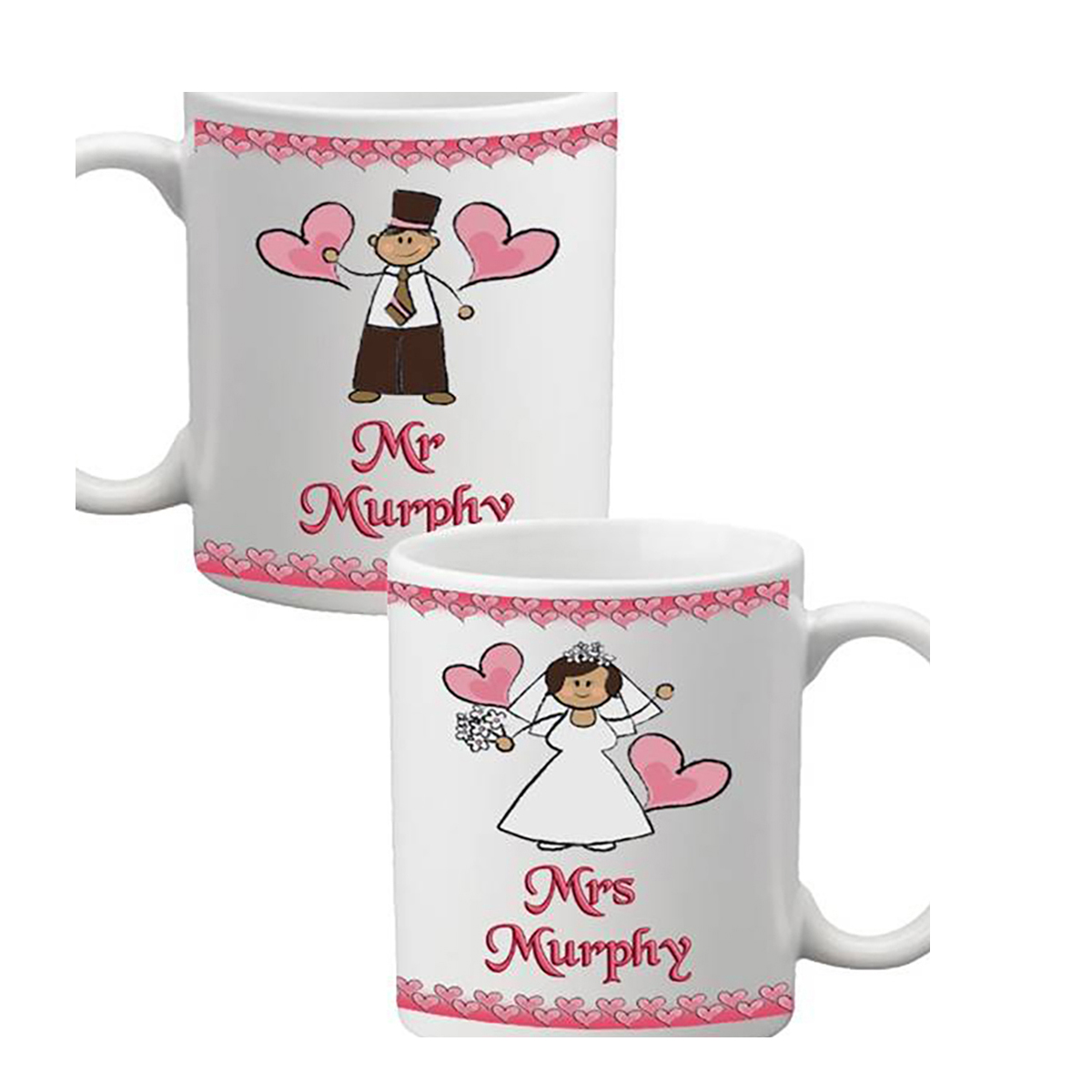 Customised Mug Gift - Mr & Mrs Happy Ever After Mugs (Set of Two)