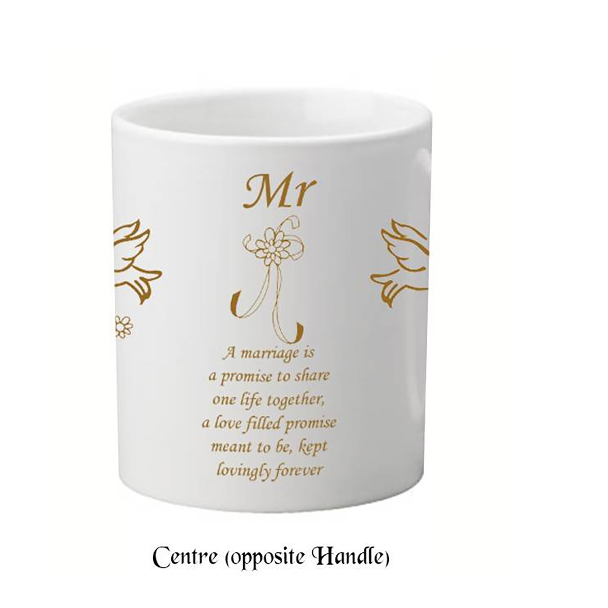 Customised Mug Gift - Mr & Mrs Doves & Ribbons Mugs (Set of Two)