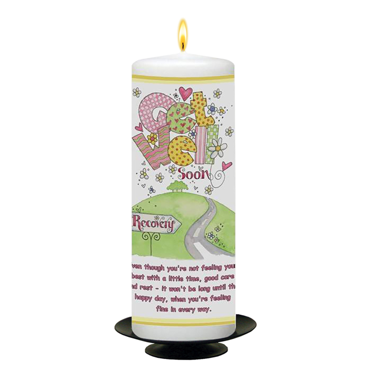 Customised Get Well Soon Candle Gift - Road to Recovery