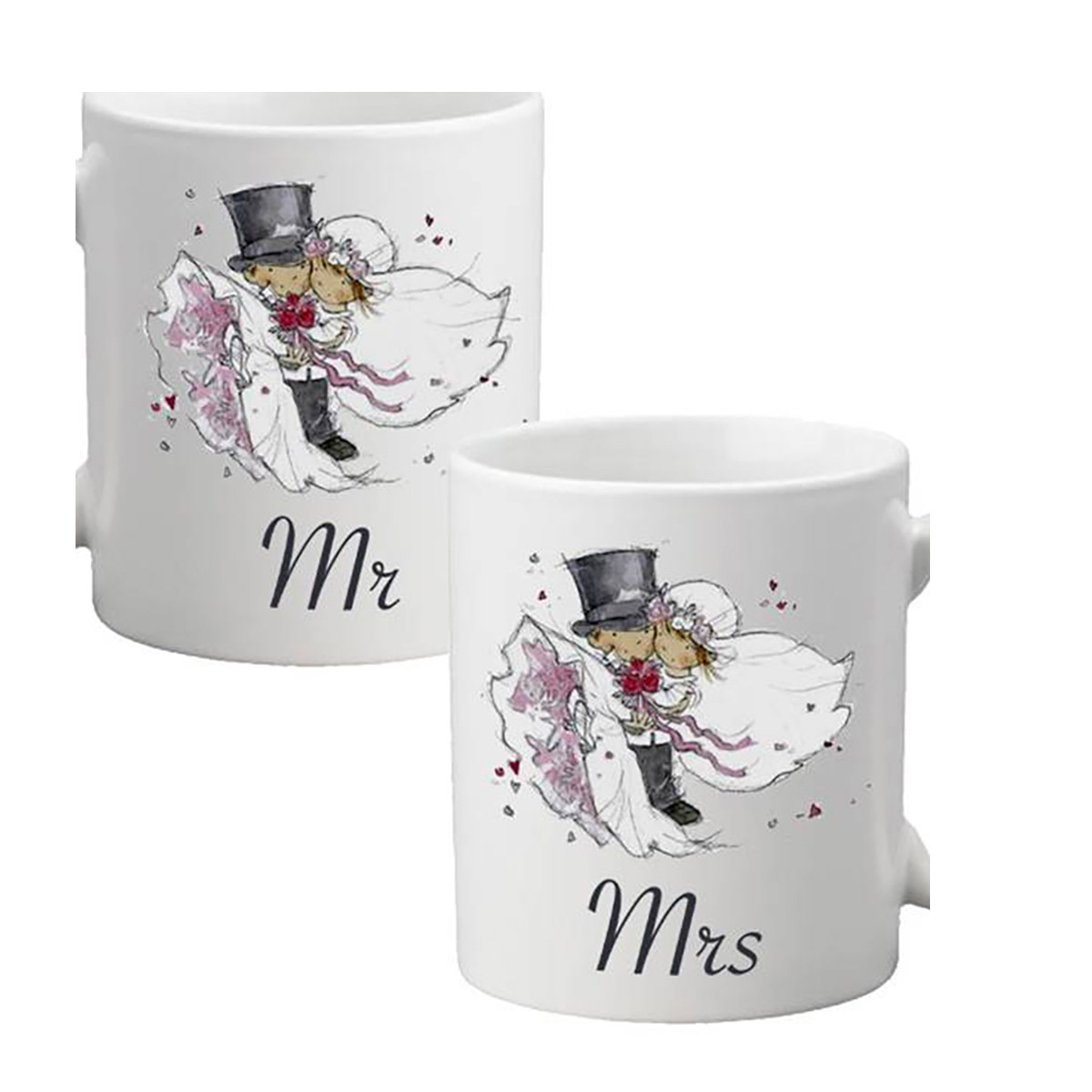 Customised Mug Gift - Mr & Mrs Over the Threshold Mugs (Set of Two)