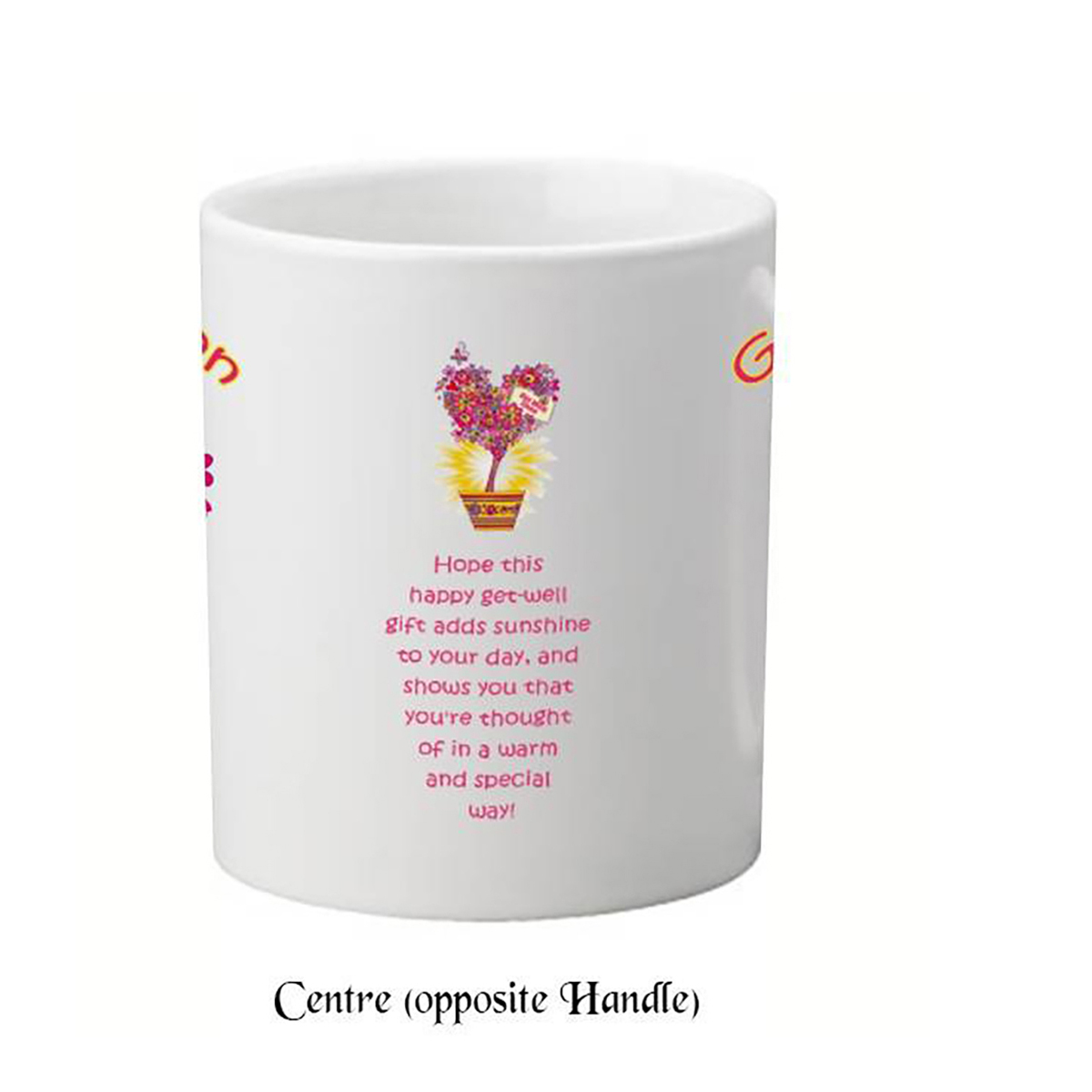 Customised Get Well Soon Mug Gift - Floral Heart Tree