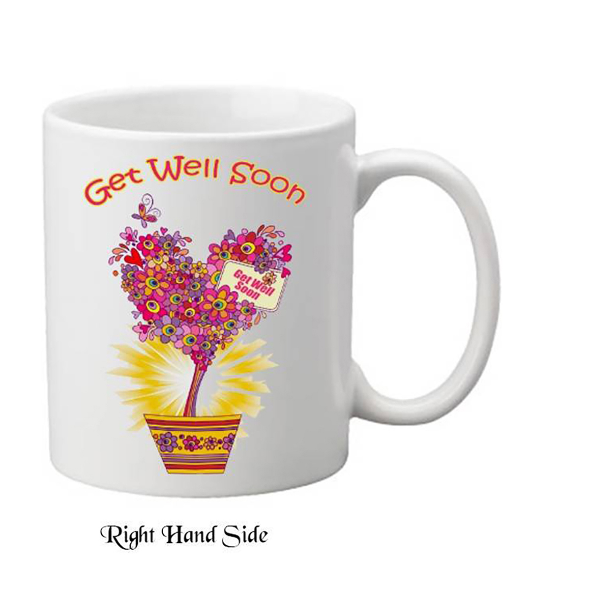 Customised Get Well Soon Mug Gift - Floral Heart Tree