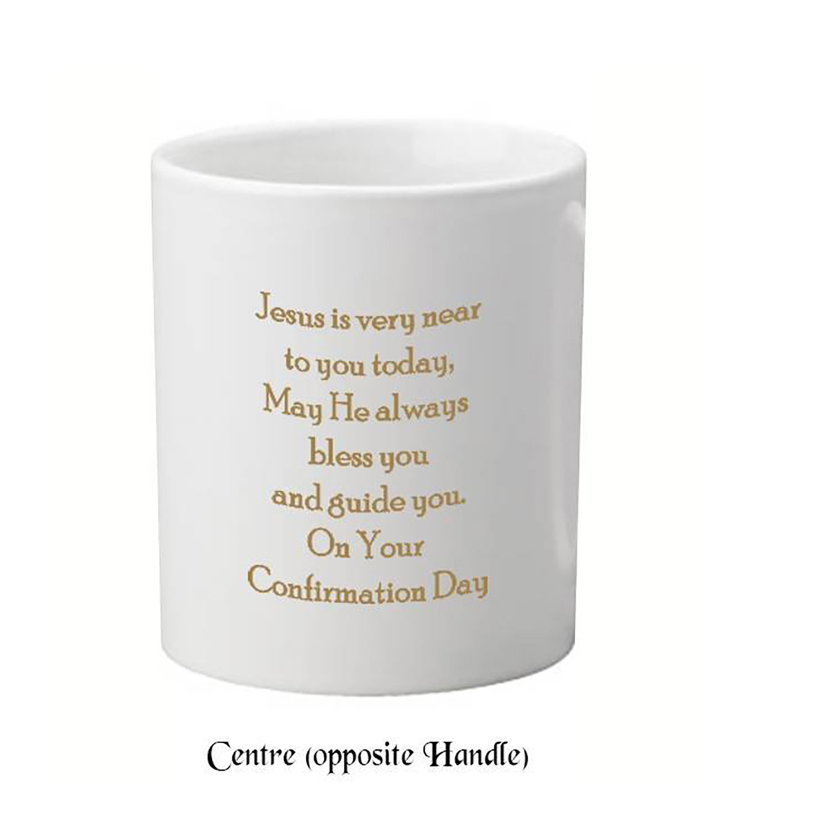 Customised Confirmtation Mug Gift - Celtic Cross & Dove Gold
