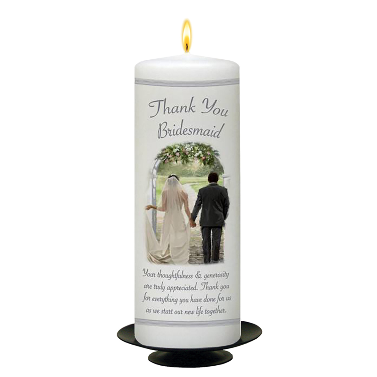Customised Wedding Thank you Candle Gift - Together Forever - Bridesmaid