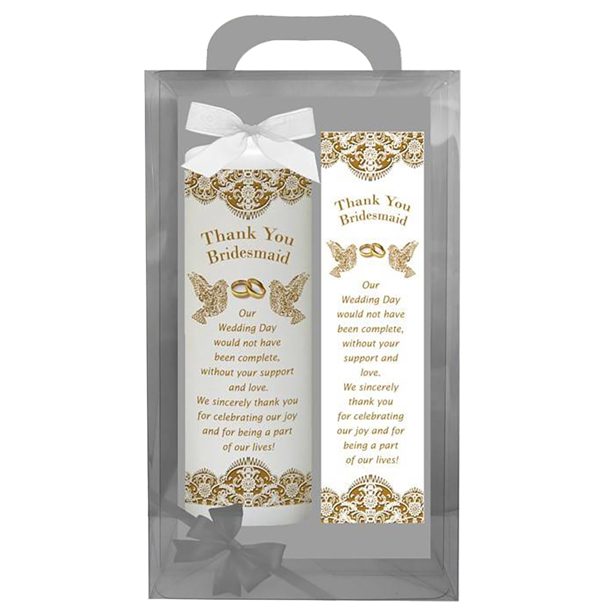Customised Wedding Thank you Candle Gift - Doves - Bridesmaid