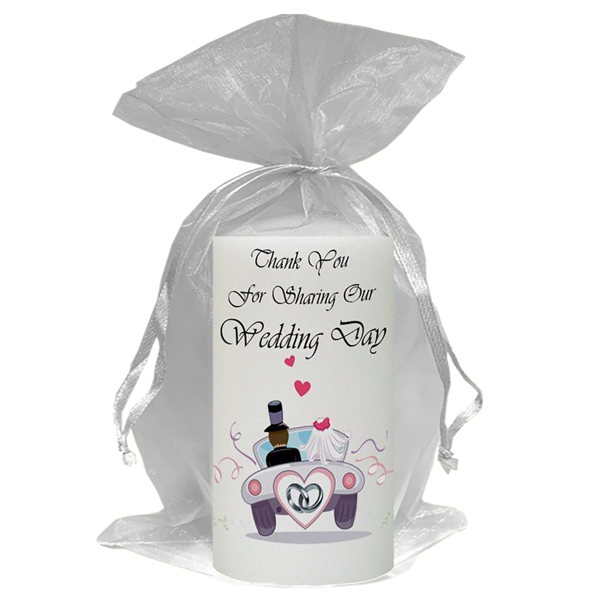 Customised Thank you Wedding Favour - Just Married Silver