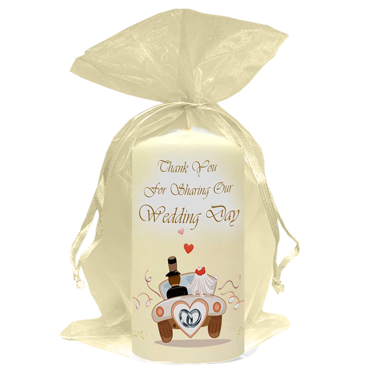 Customised Thank you Wedding Favour - Just Married Gold
