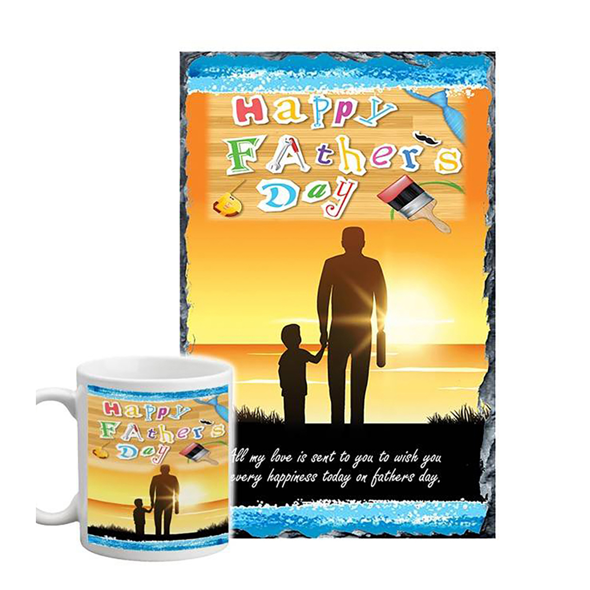 Customised Slate & Mug Gift - Painting Dad