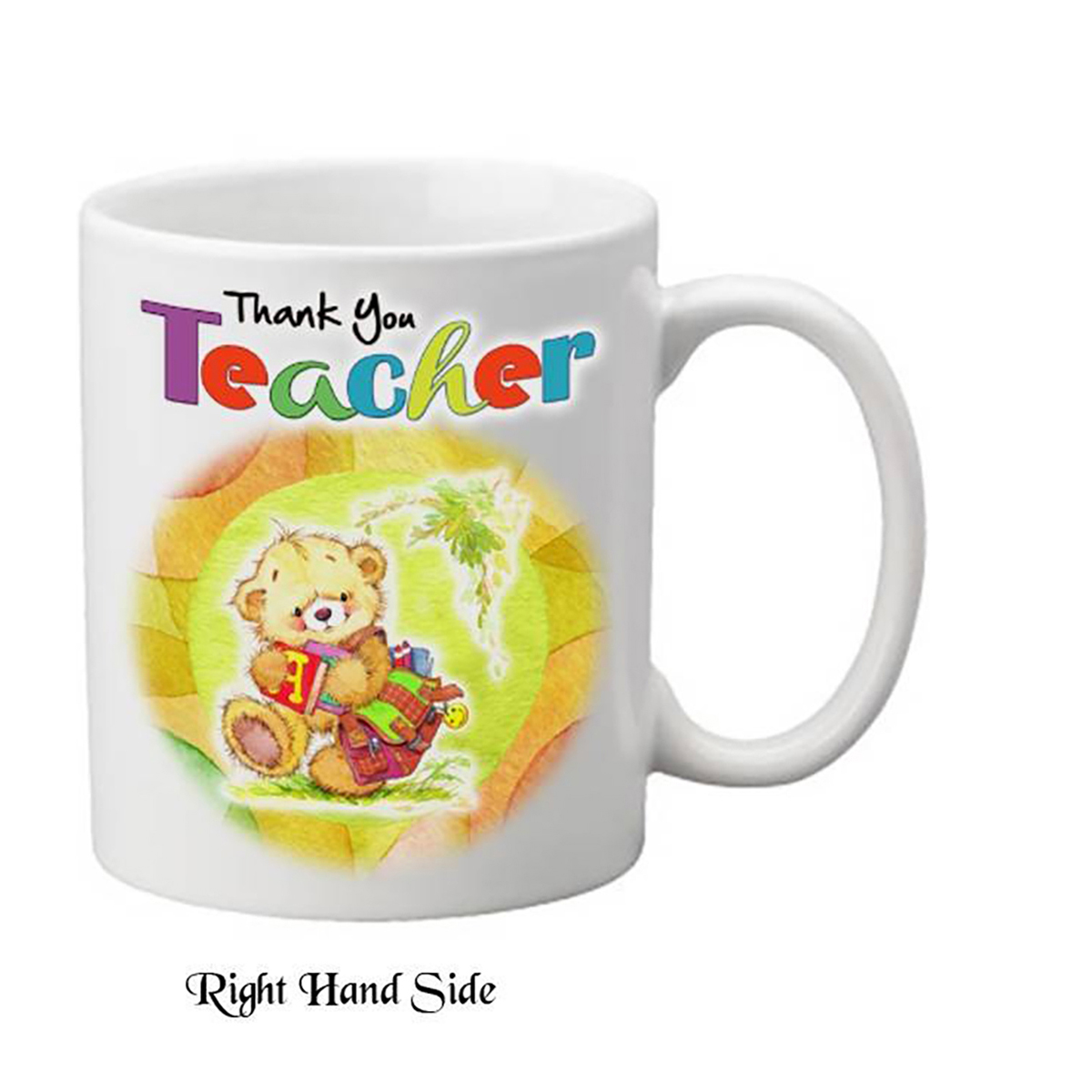 Customised Thank You Teacher Mug Gift - Ted & School Bag