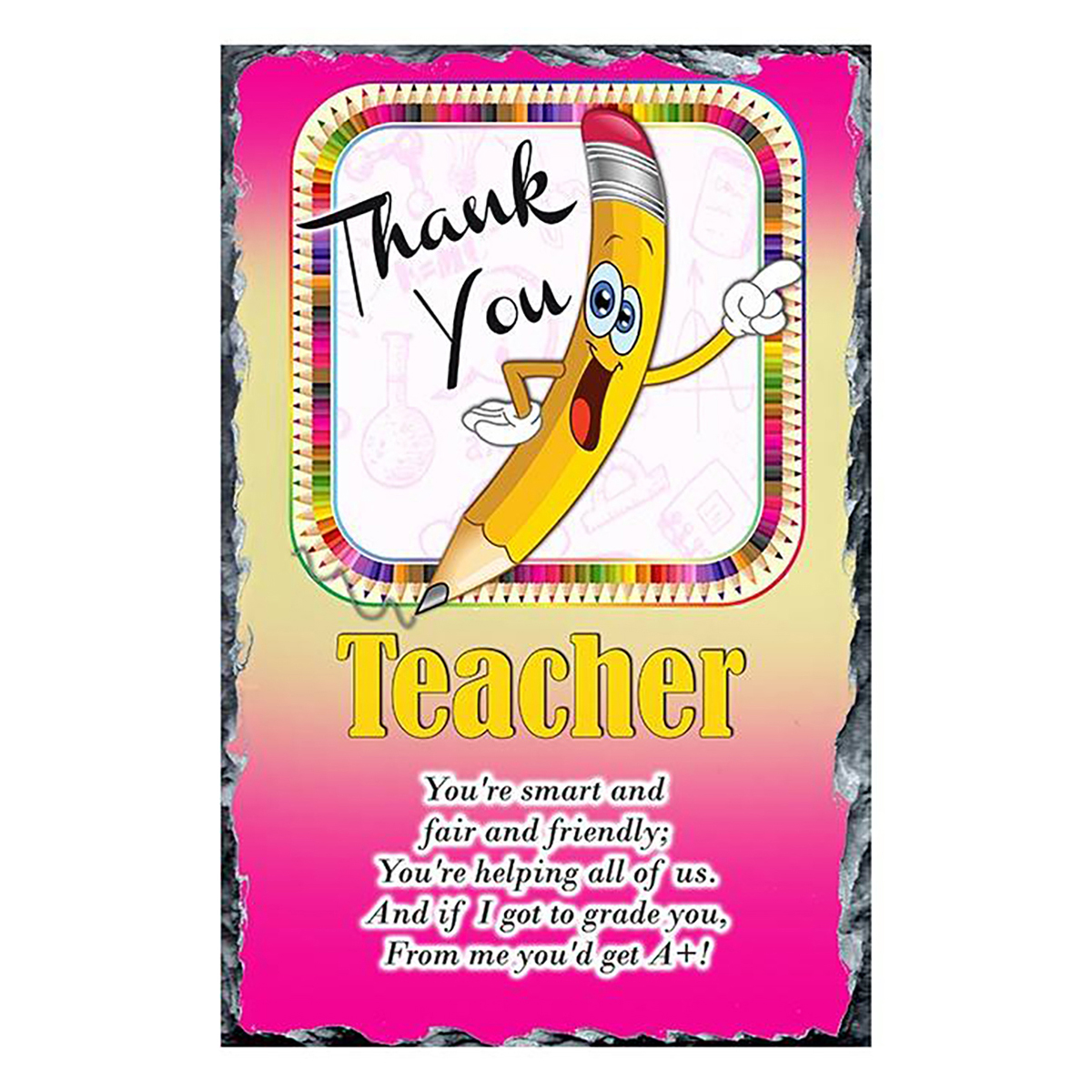 Customised Thank You Teacher Slate Gift - Pencil