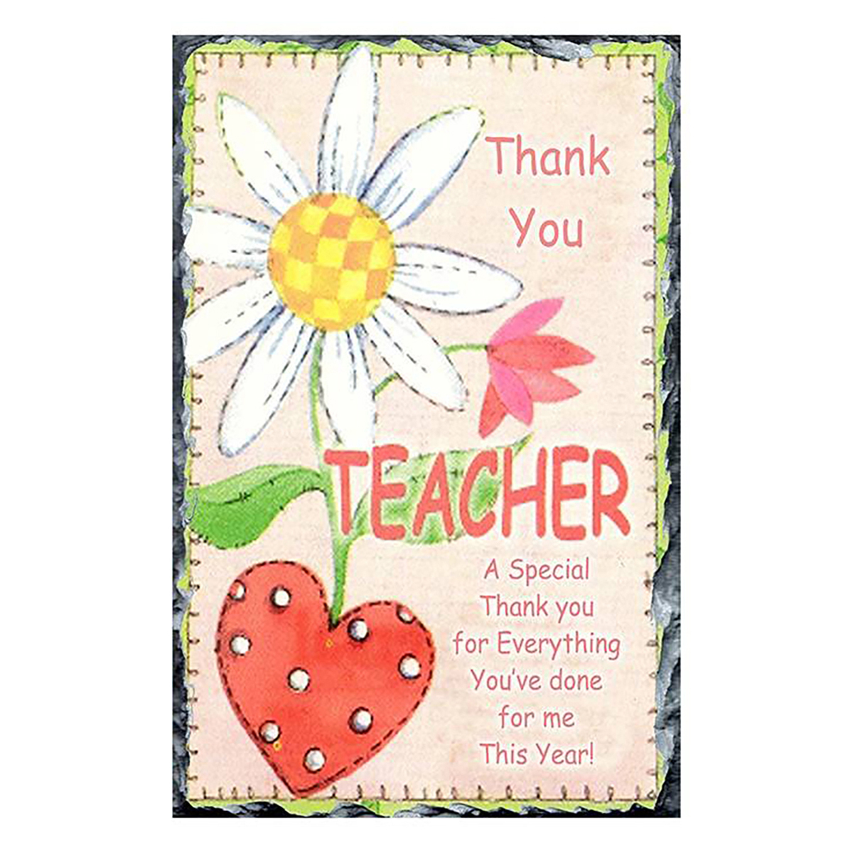 Customised Thank You Teacher Slate Gift - Sunflower & Heart