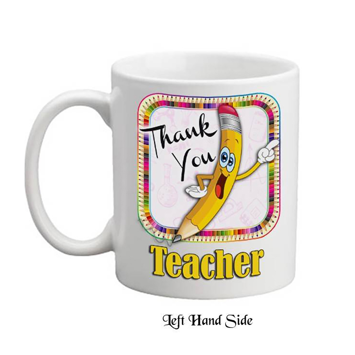 Customised Thank You Teacher Mug Gift - Pencil