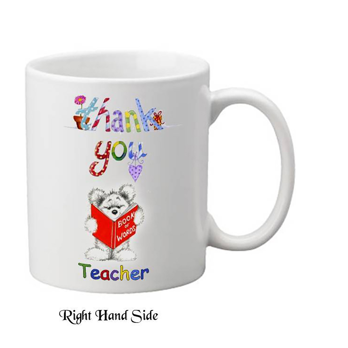 Customised Thank You Teacher Mug Gift - Book of Words Teddy