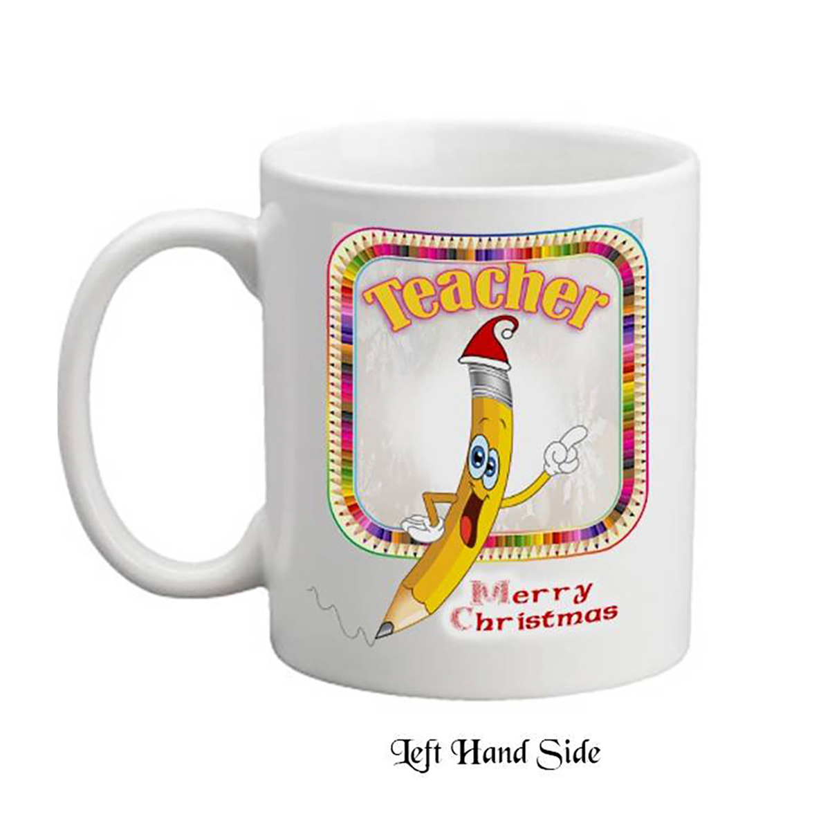 Customised Christmas Teacher Mug Gift - Pencil