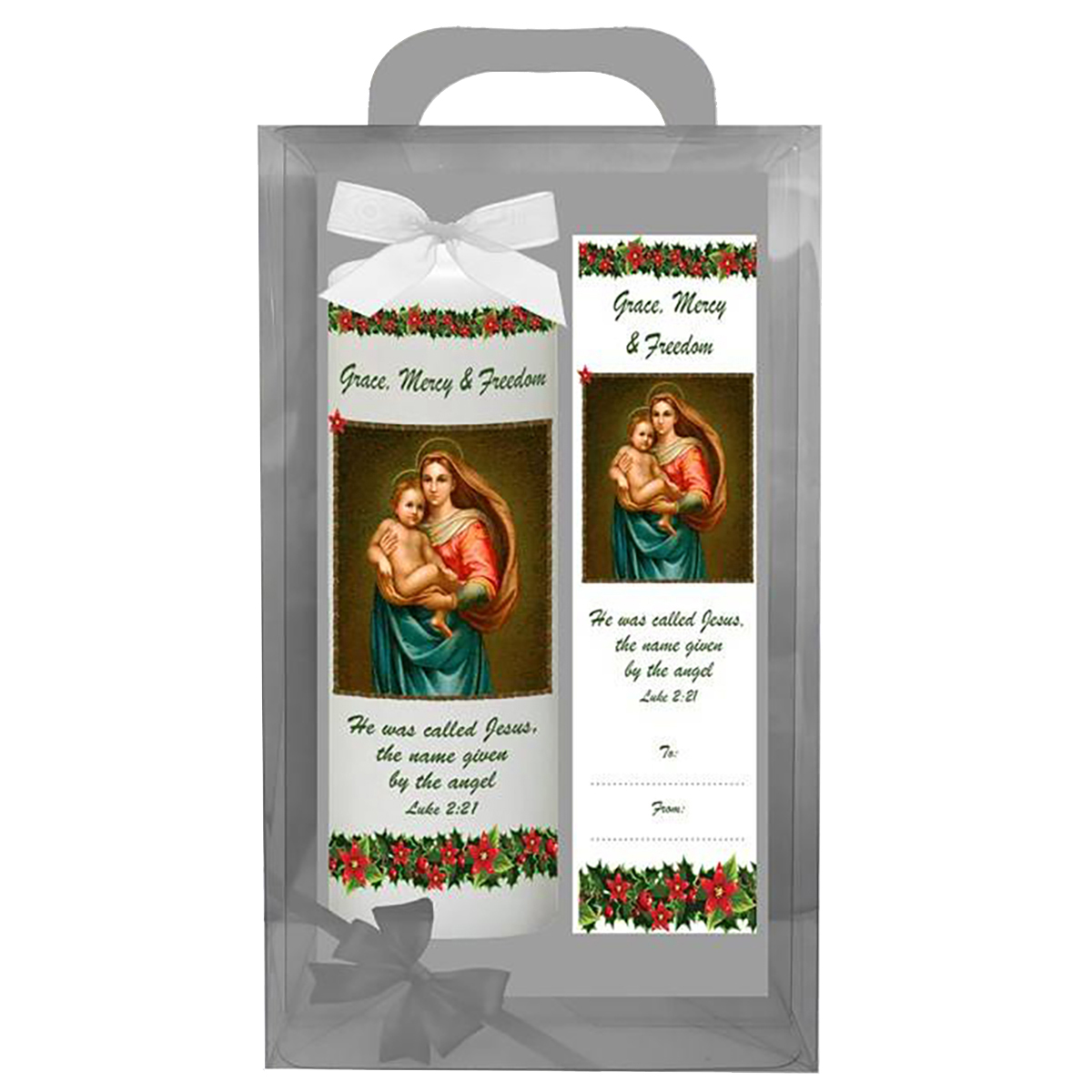 Personalsied Christmas Candle - Jesus & Mary
