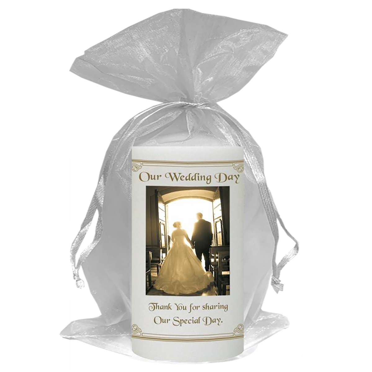 Customised Thank you Wedding Favour - Church Door Silver