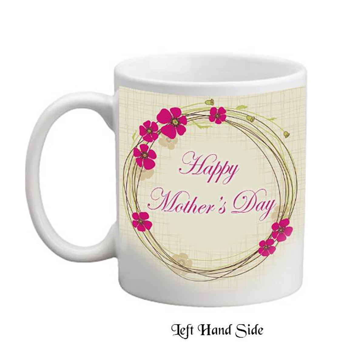 Customised Mothers Day Mug Gift - Wine & Pink Roses