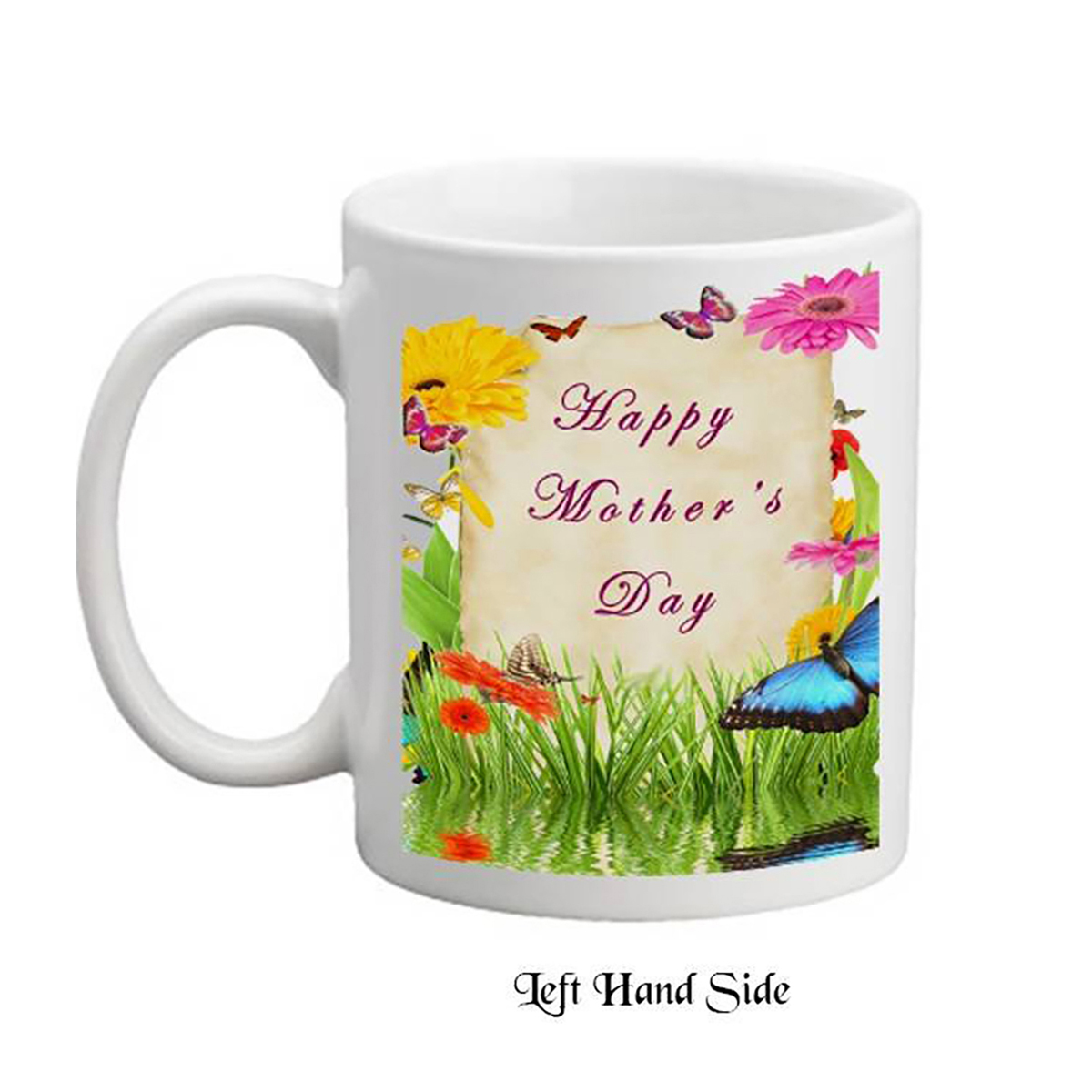 Customised Mothers Day Mug Gift - Butterflies & Flowers